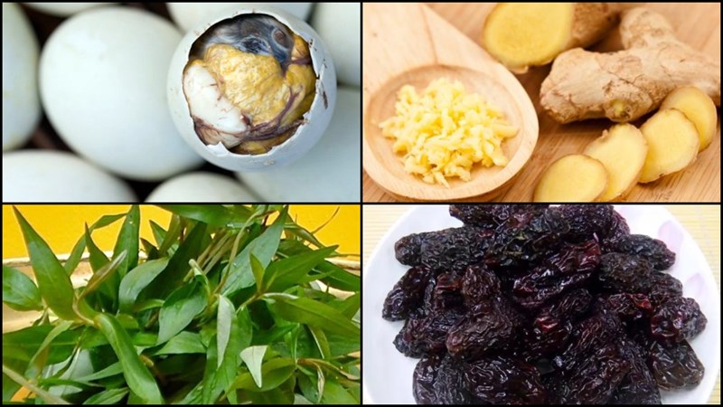 Ingredients for the dish steamed duck eggs with beer, Vietnamese coriander