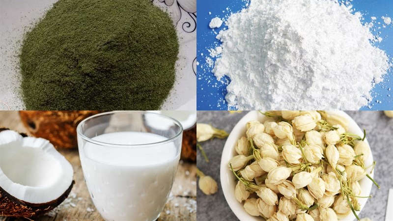 Ingredients for grass jelly dish