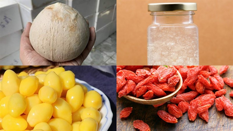 Ingredients for coconut water bird's nest dish