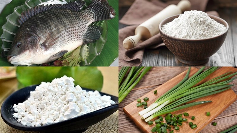 Ingredients for snakehead fish noodle soup