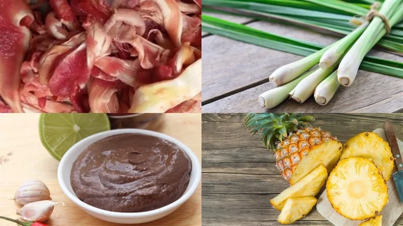Ingredients for beef tendon noodle dish