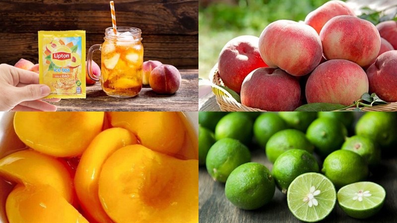Ingredients for peach tea dish