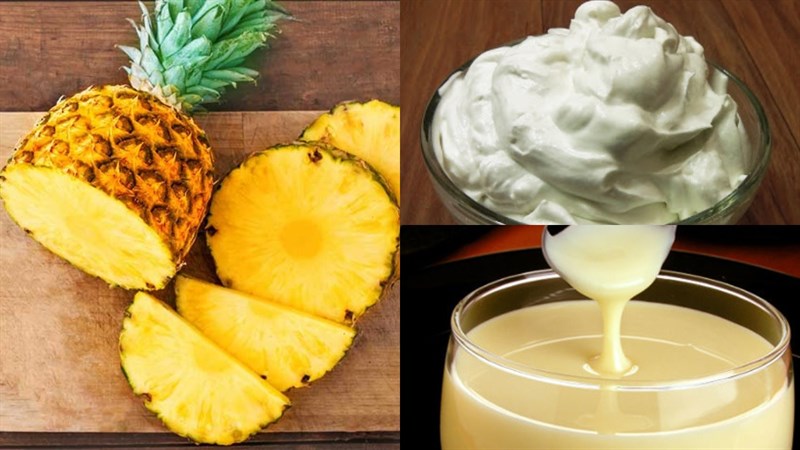 Ingredients for pineapple ice cream