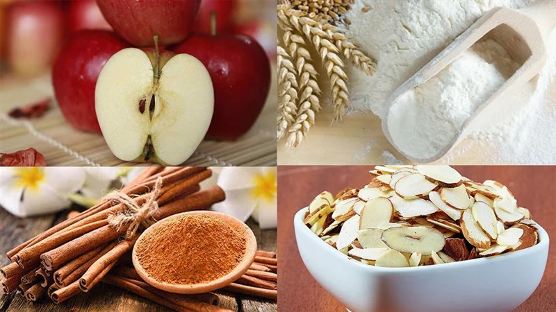Ingredients for baked apple pie