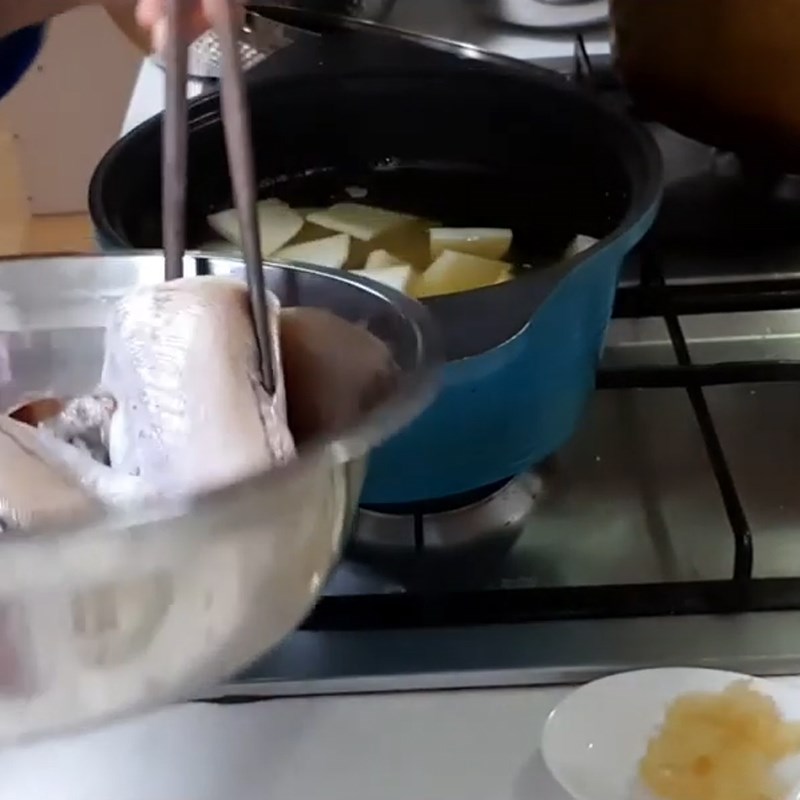 Step 4 Cooking minced fish with vegetables Korean minced fish soup