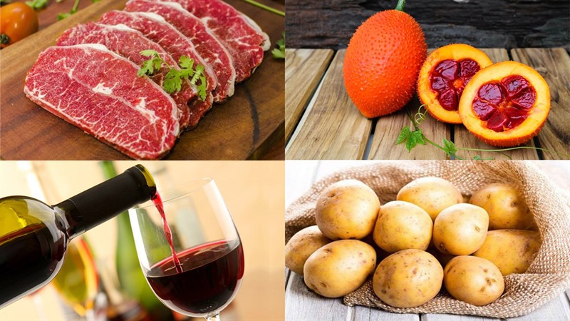 Ingredients for beef stew with gac