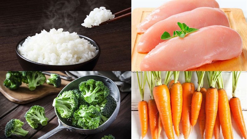 Ingredients for the dish 2 ways to make bento rice