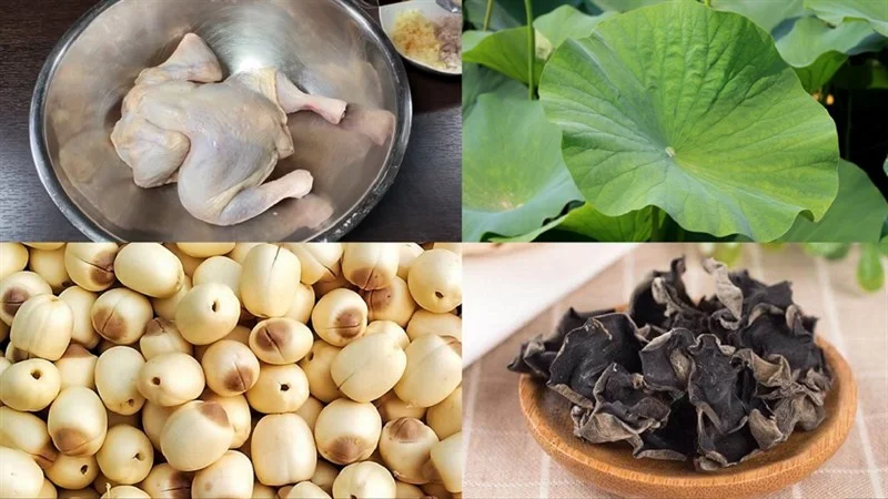 Ingredients for steamed chicken dish
