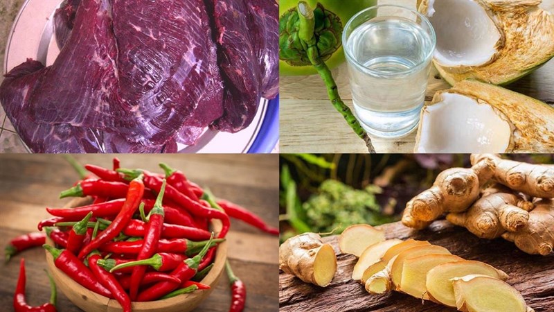 Ingredients for braised buffalo meat and pepper