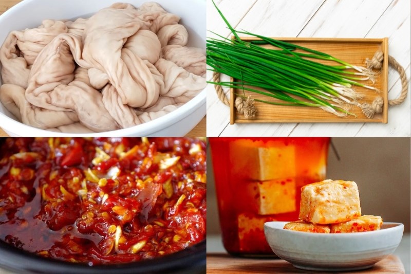 Ingredients for grilled thú linh dish