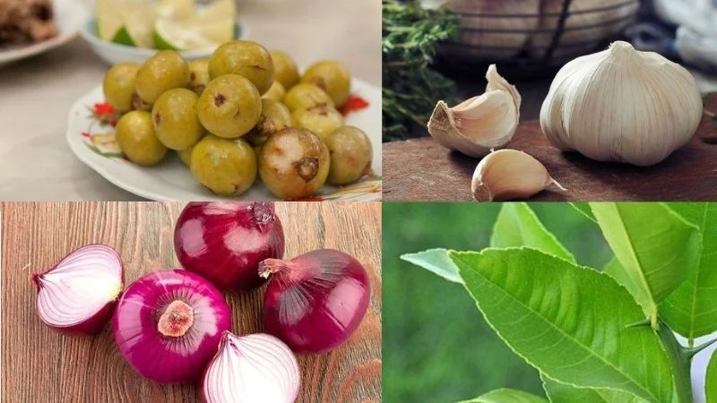 Ingredients for stir-fried fig with garlic