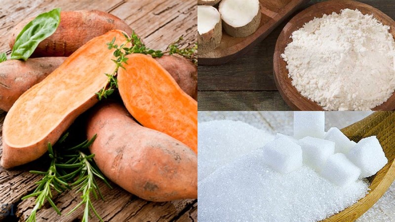 Ingredients for sweet potato tapioca pearls