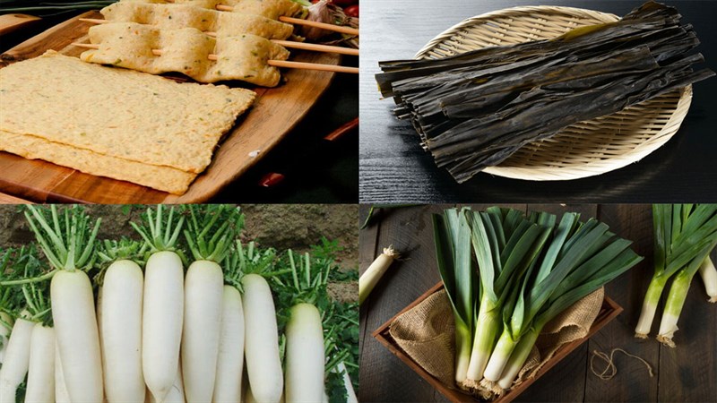 Ingredients for Korean fish cake soup