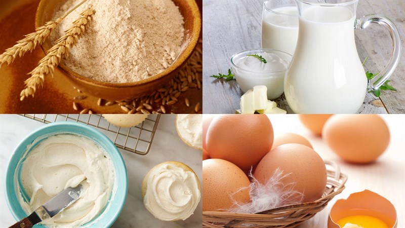 Ingredients for chiffon roll cake