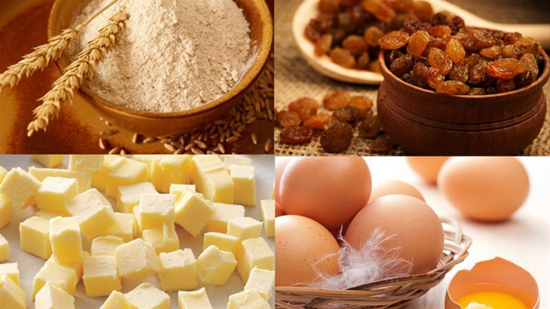 Ingredients for fruit bread - panettone