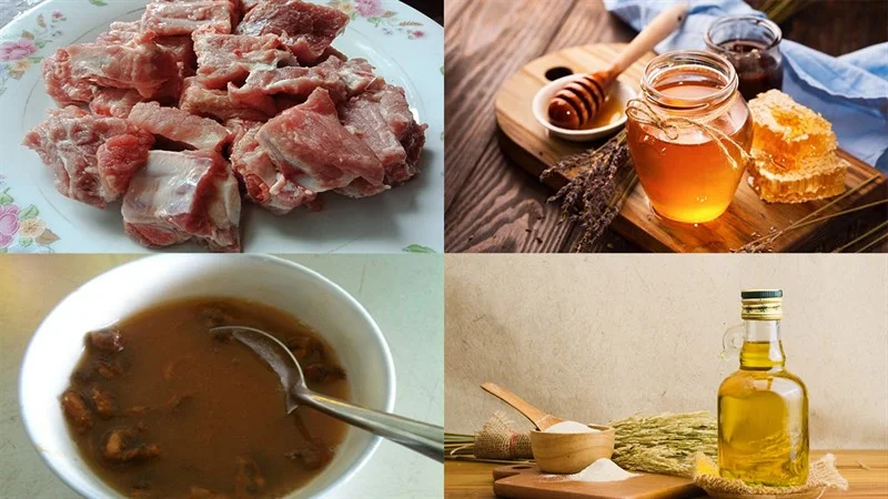 Ingredients for grilled pork cartilage ribs dish