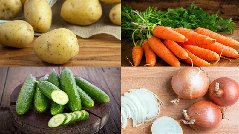 Ingredients for Russian salad