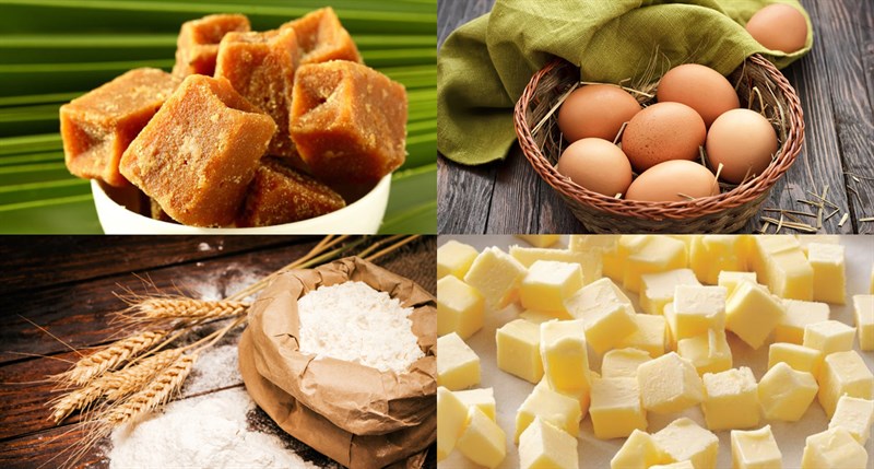 Ingredients for Malaysian steamed cake