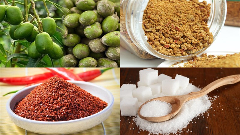 Ingredients for salted green mango dish