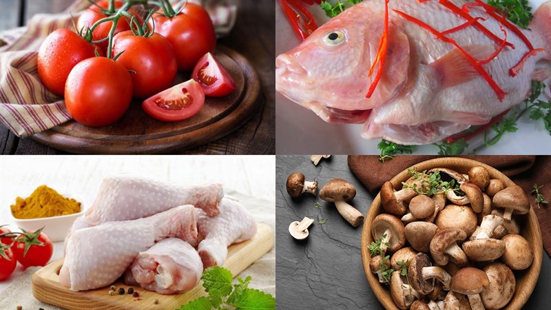 Ingredients for tomato hot pot dish