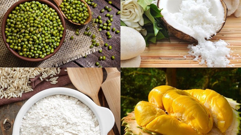 Ingredient for colorful green bean cake