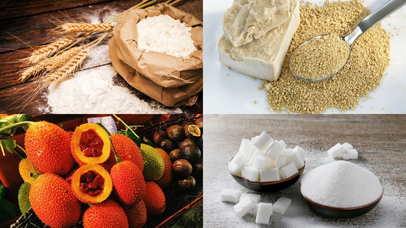 Ingredients for gấc bánh bao