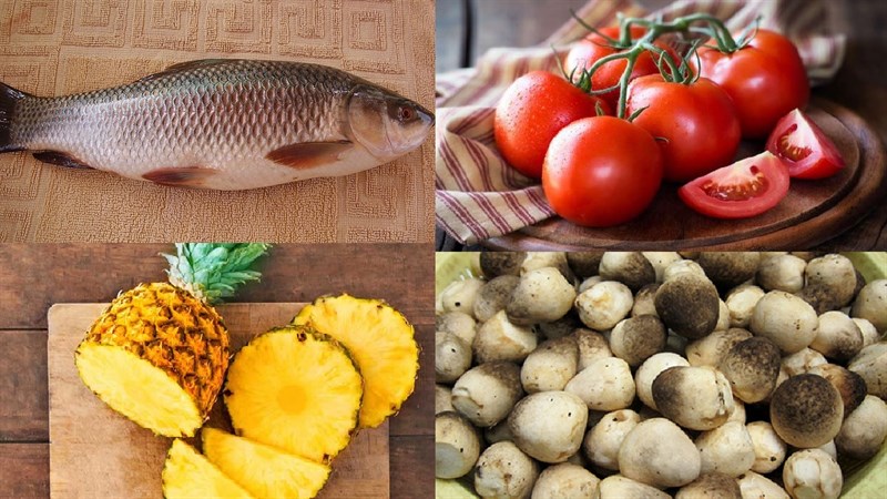 Ingredients for fish hot pot