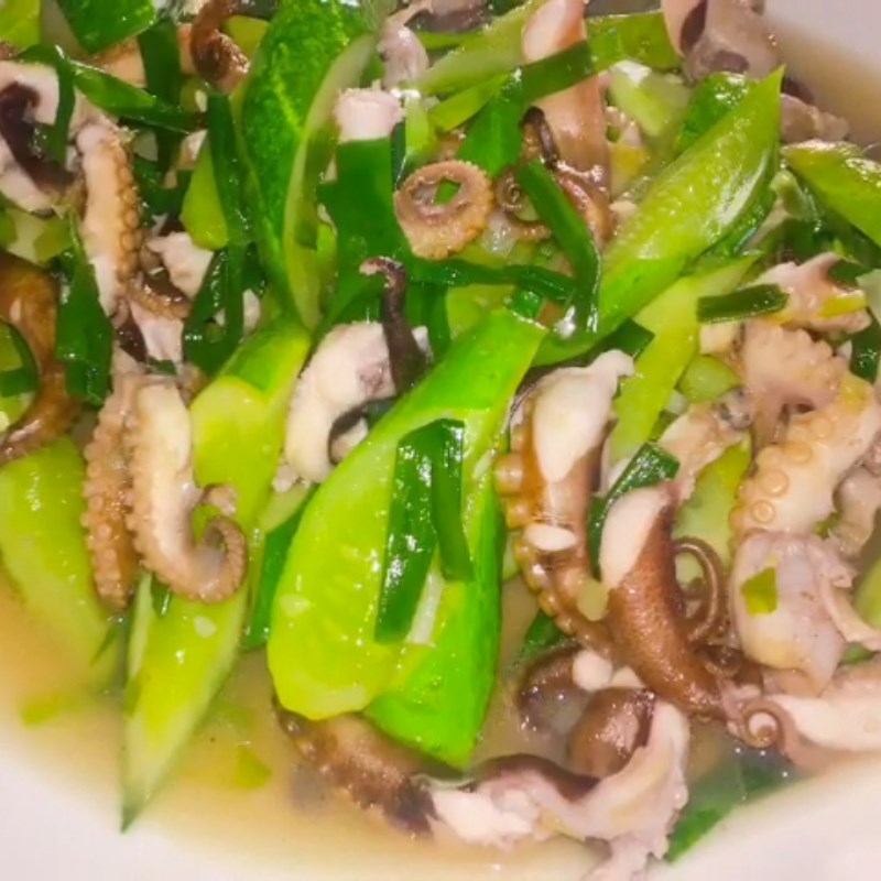 Step 5 Final Product Stir-fried Octopus with Cucumber
