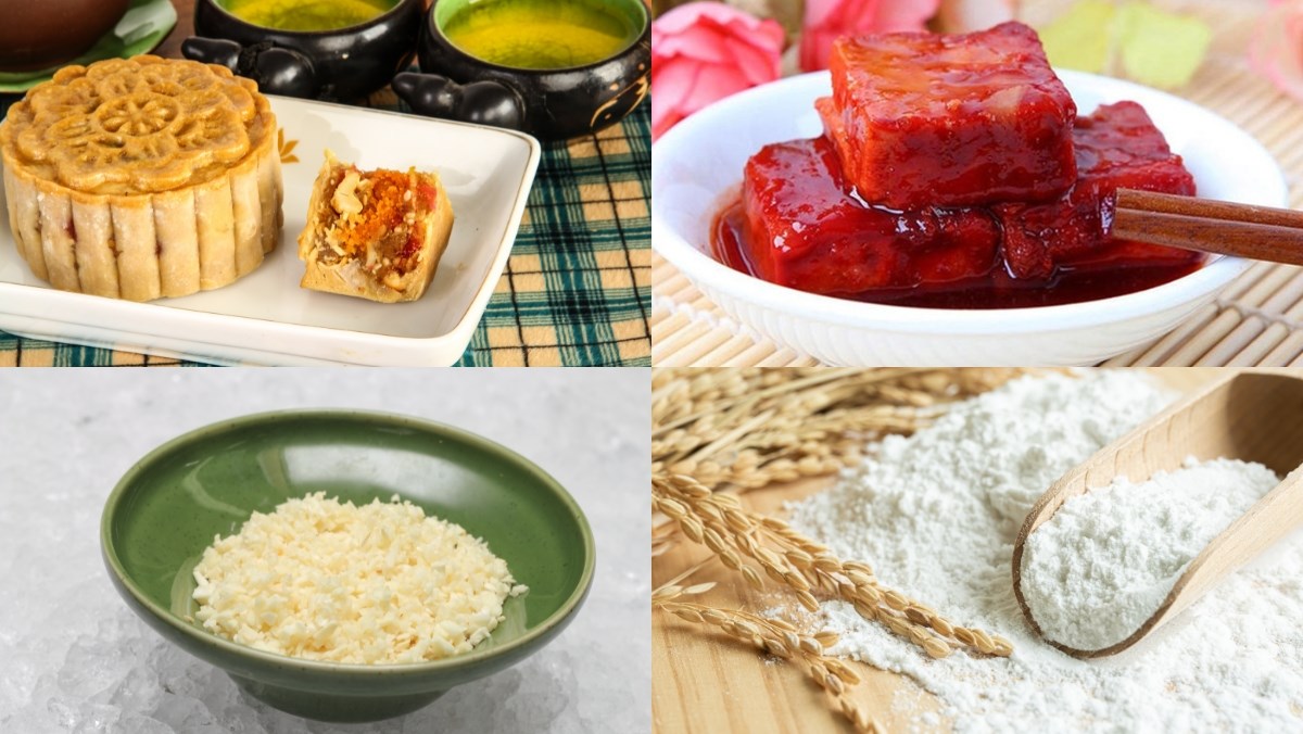 Ingredients for the dish on how to make chao cake and make chao cake from mooncake