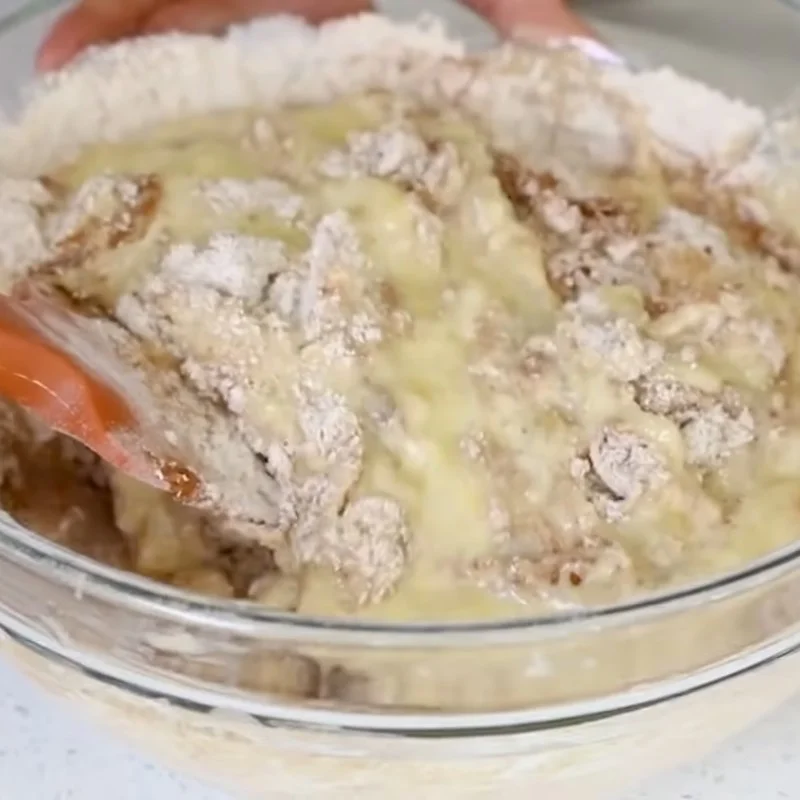 Step 3 Mix the dough Banana Yogurt Cake with air fryer