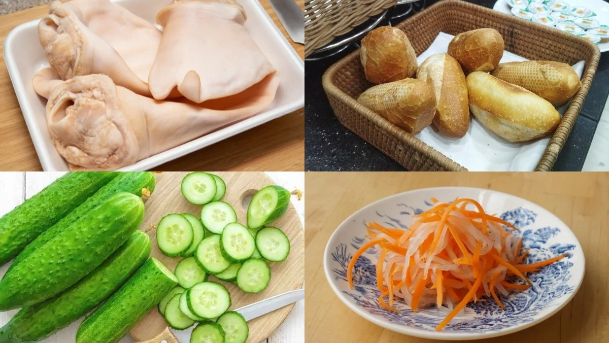 Ingredients for the dish how to make delicious phá lấu bread