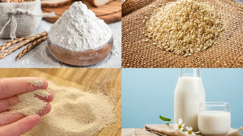 Ingredients for solid fried dough cake