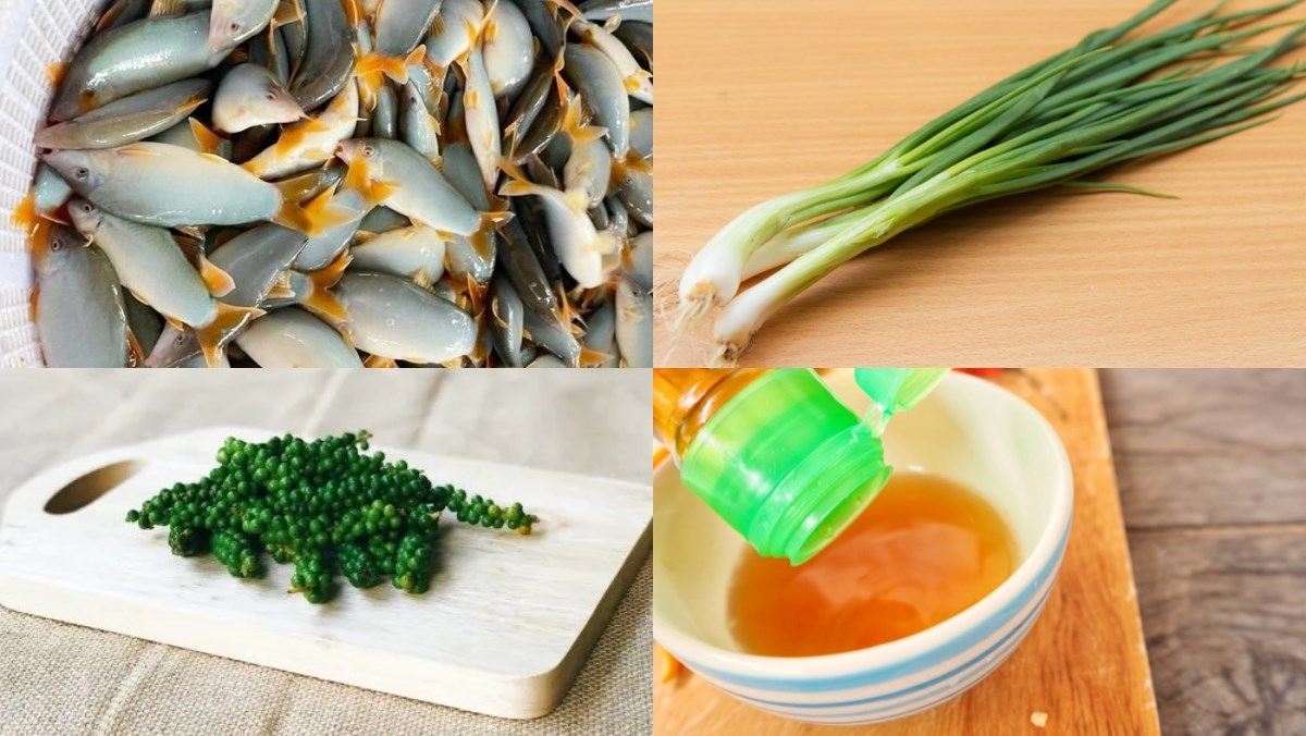 Ingredients for 2 ways to make stewed dolphin fish with light seasoning and stewed with pepper