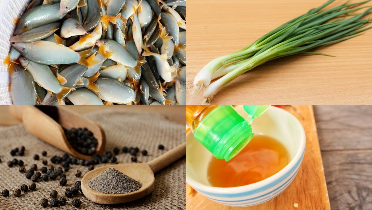 Ingredients for dish 2 on how to make braised dolphin fish with light seasoning and with pepper