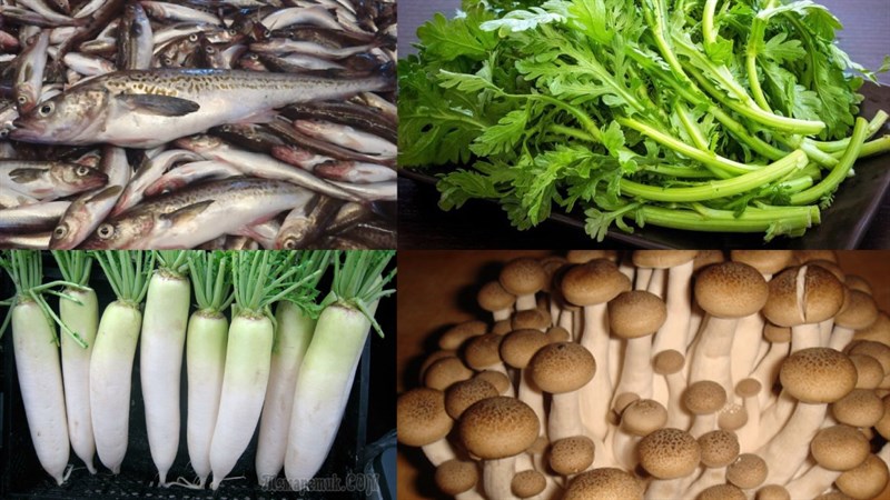 Ingredients for mackerel soup