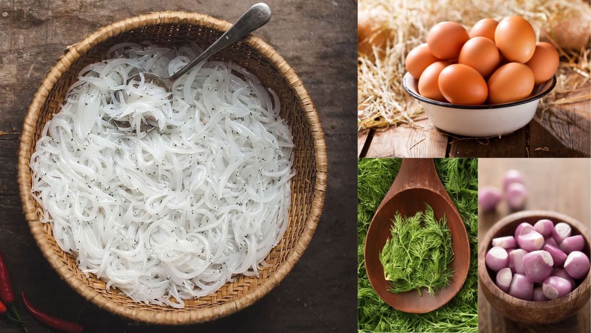 Ingredients for fried fish with eggs