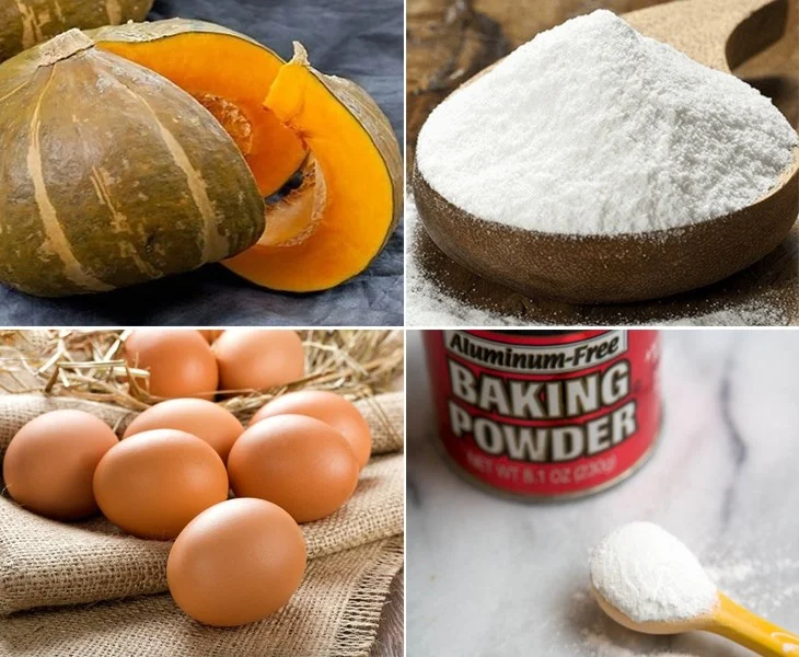 Ingredients for pumpkin sponge cake
