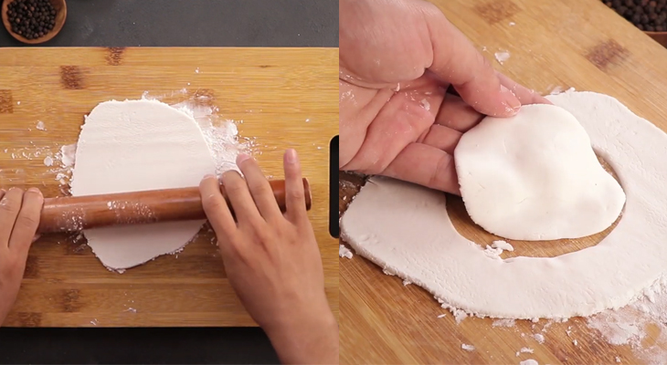 Step 5 Shaping the cake for steamed quai vac cake - steamed dumplings