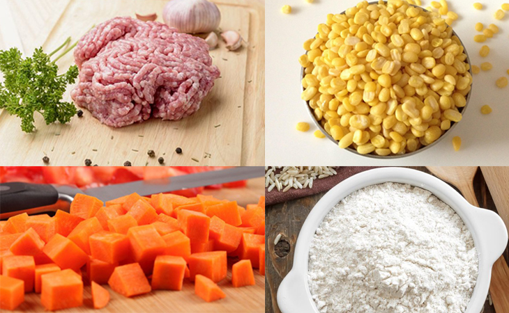 Ingredients for the dish steamed quai vac - steamed dumplings