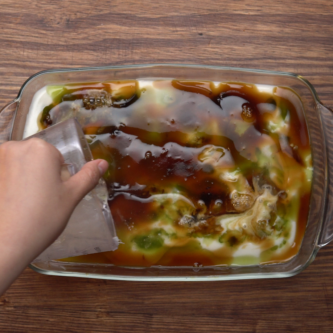 Step 3 Poured jelly Water jelly