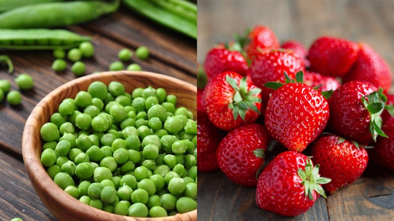 Ingredients for pea milk and pea smoothie