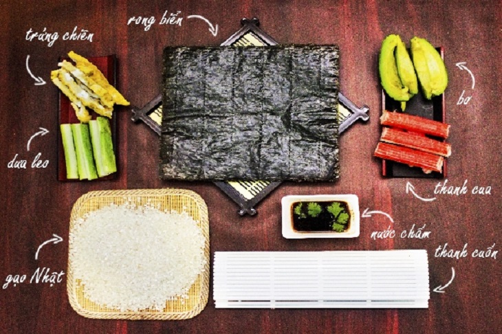 Ingredients for sushi