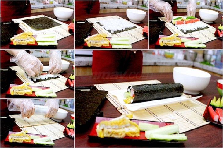 Step 3 Rolling Seaweed Sushi