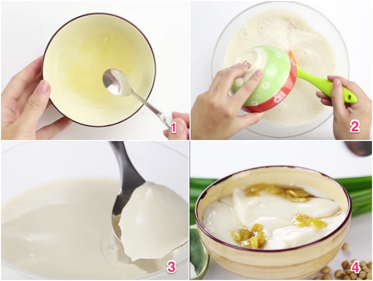 Step 3 Completion Tofu in syrup using a blender