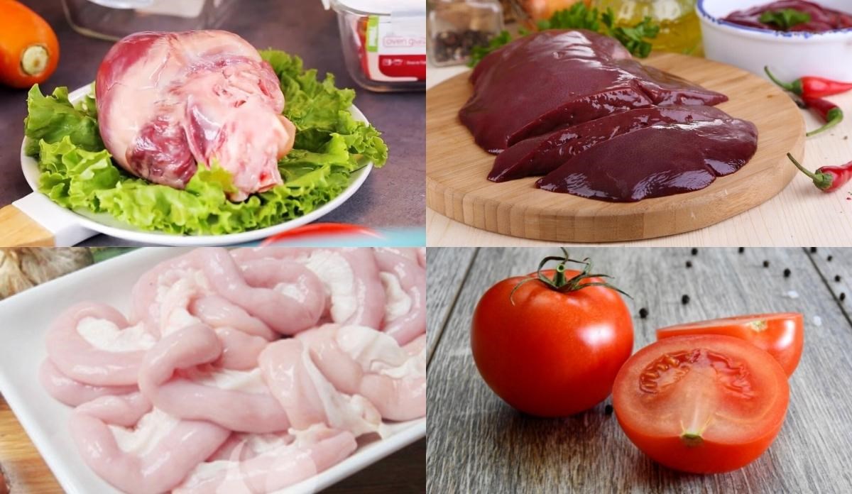 Ingredients for pig intestines soup