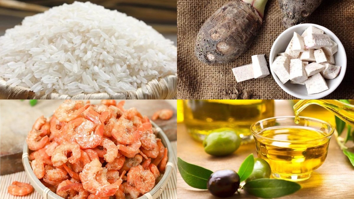 Ingredients for taro porridge