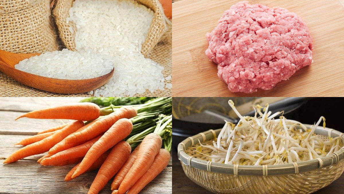 Ingredients for minced meat carrot porridge