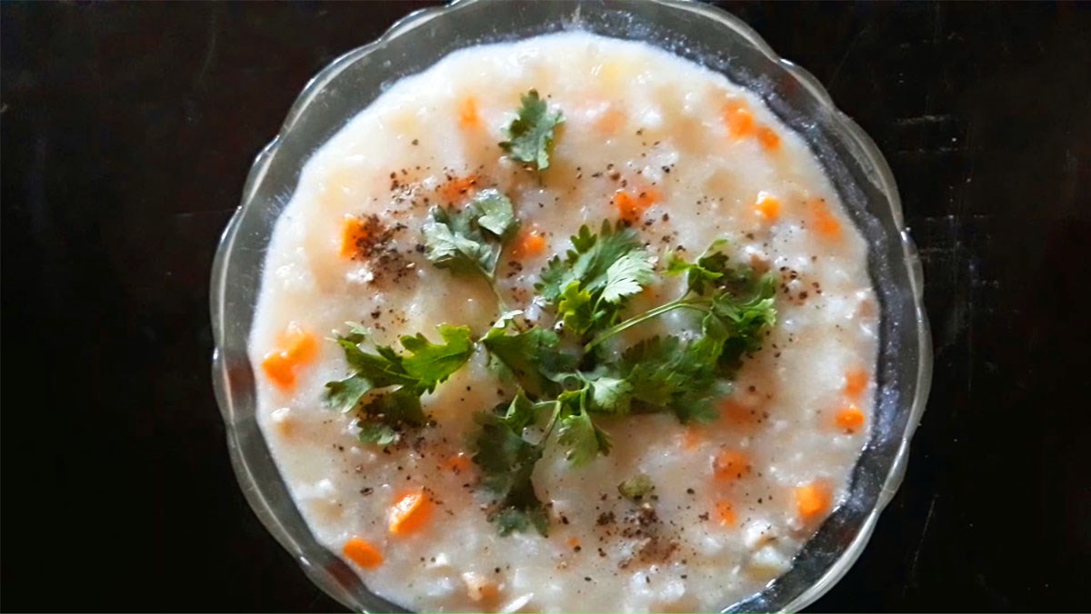 Ground meat mushroom porridge
