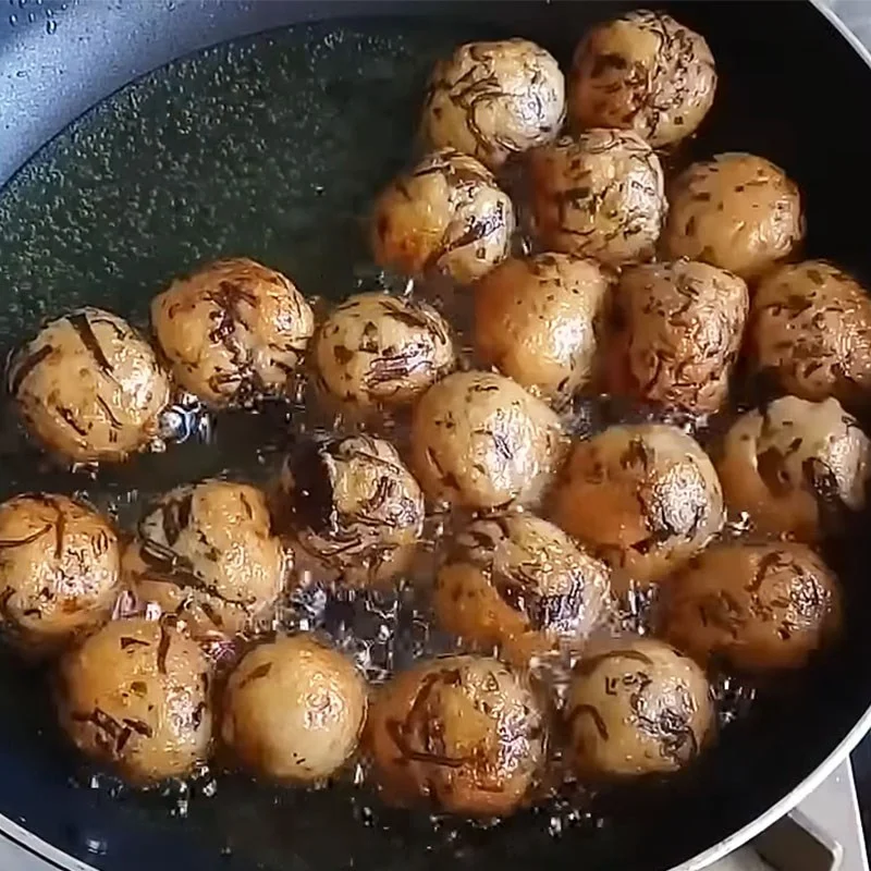 Step 6 Fry the fish Fish balls with orange sauce
