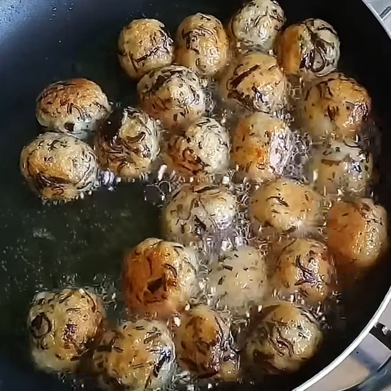 Step 6 Fry the fish Fish balls with orange sauce
